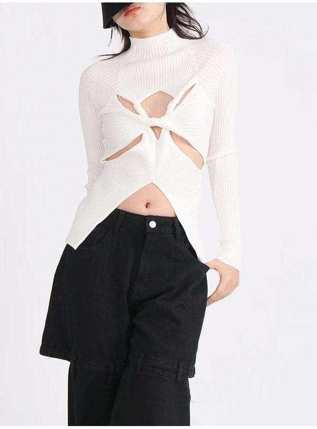 Chiara Hollow Out Knit Sweater - Fashion Pov