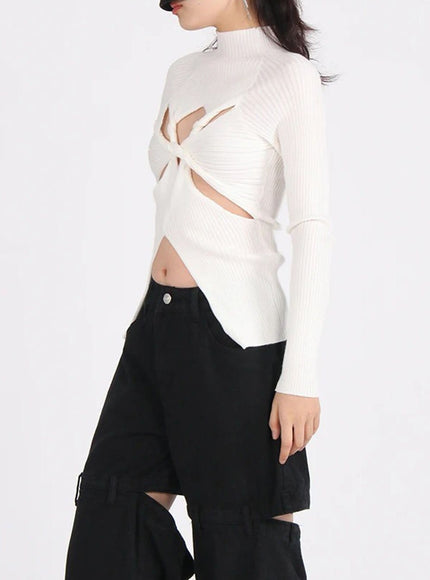 Chiara Hollow Out Knit Sweater - Fashion Pov