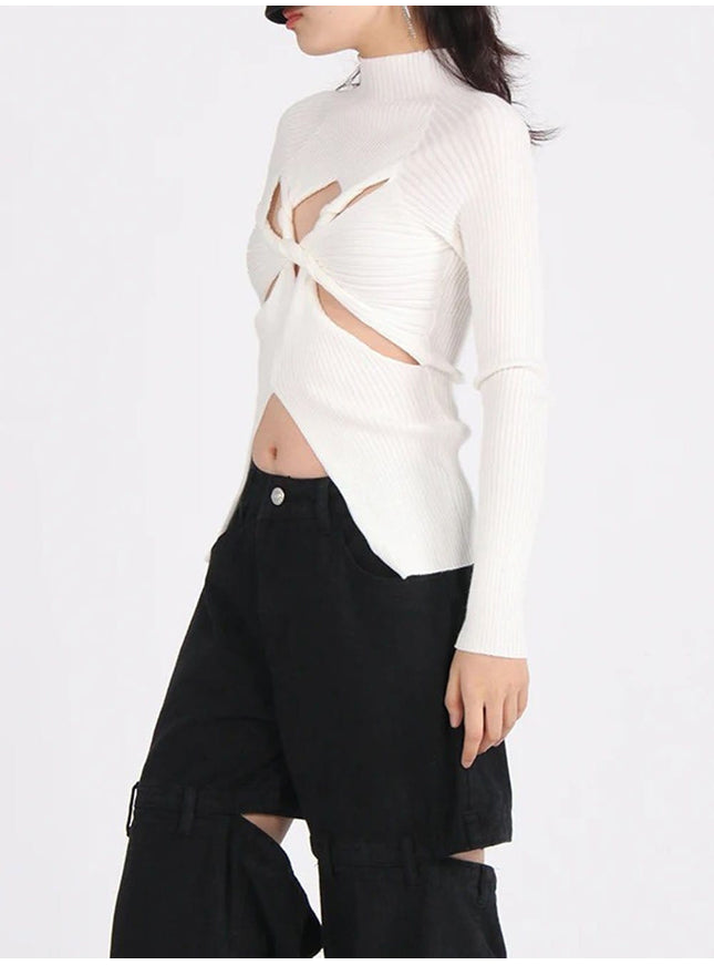 Chiara Hollow Out Knit Sweater - Fashion Pov