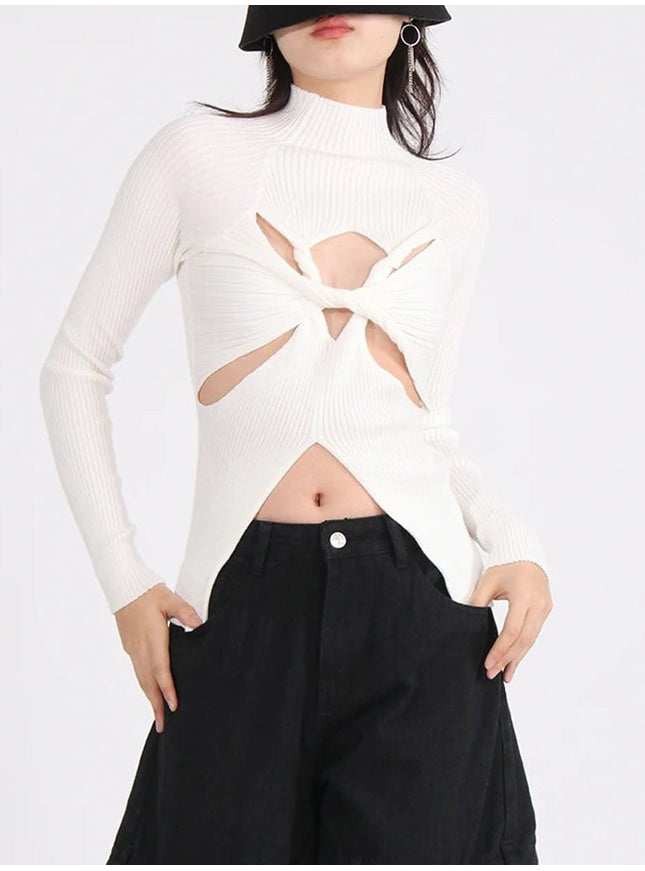 Chiara Hollow Out Knit Sweater - Fashion Pov