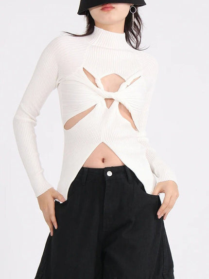 Chiara Hollow Out Knit Sweater - Fashion Pov