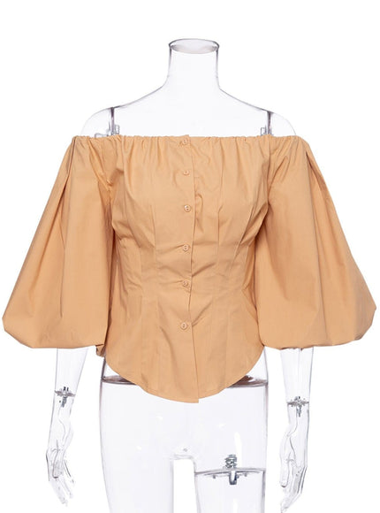 Clara Off Shoulder Lantern Sleeve Top - Fashion Pov