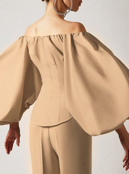 Clara Off Shoulder Lantern Sleeve Top - Fashion Pov