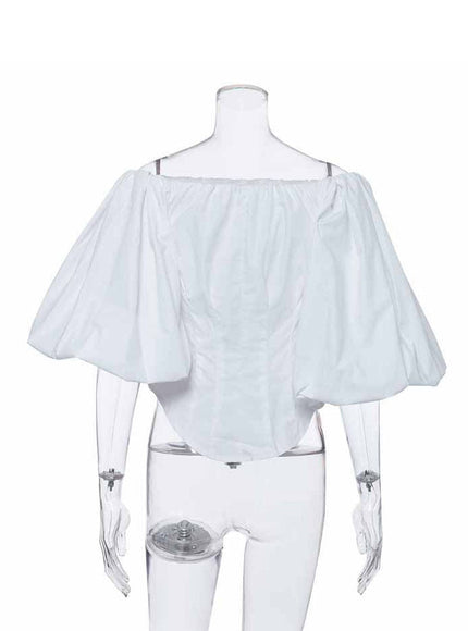 Clara Off Shoulder Lantern Sleeve Top - Fashion Pov