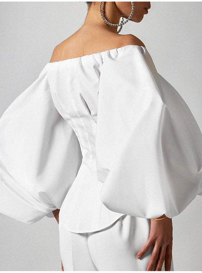 Clara Off Shoulder Lantern Sleeve Top - Fashion Pov