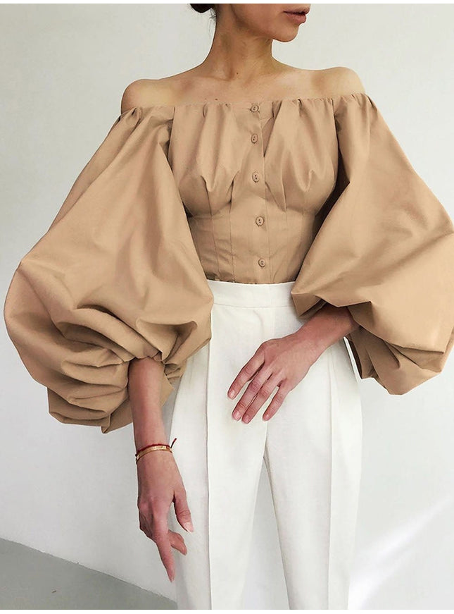 Clara Off Shoulder Lantern Sleeve Top - Fashion Pov