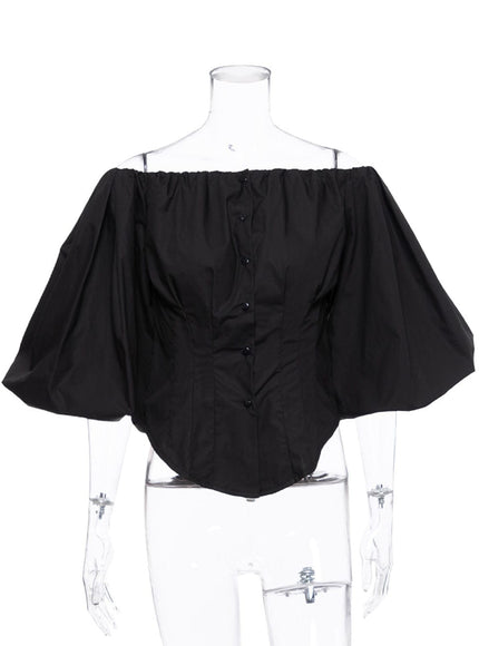 Clara Off Shoulder Lantern Sleeve Top - Fashion Pov