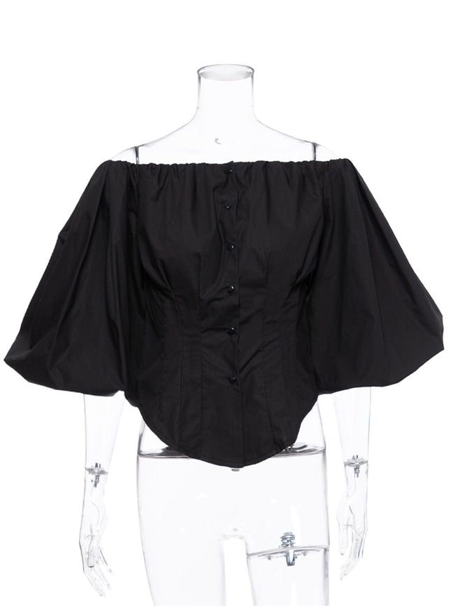Clara Off Shoulder Lantern Sleeve Top - Fashion Pov
