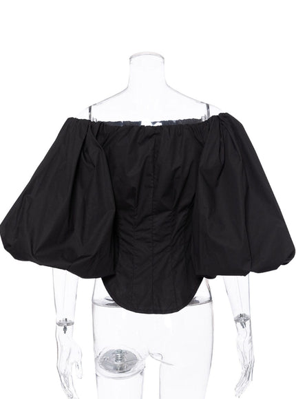 Clara Off Shoulder Lantern Sleeve Top - Fashion Pov