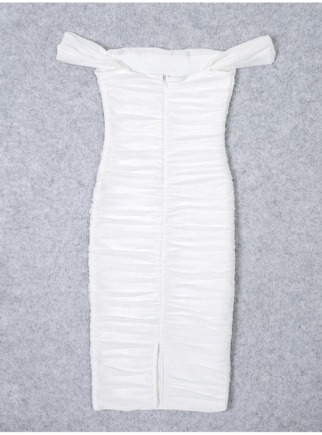 Claudia Bodycon Off Shoulder Midi Dress - Fashion Pov