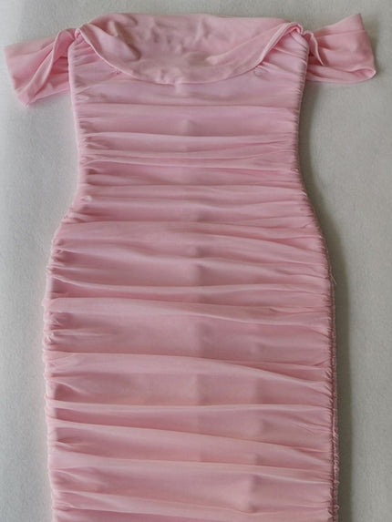 Claudia Bodycon Off Shoulder Midi Dress - Fashion Pov