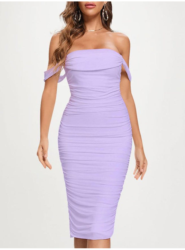 Claudia Bodycon Off Shoulder Midi Dress - Fashion Pov