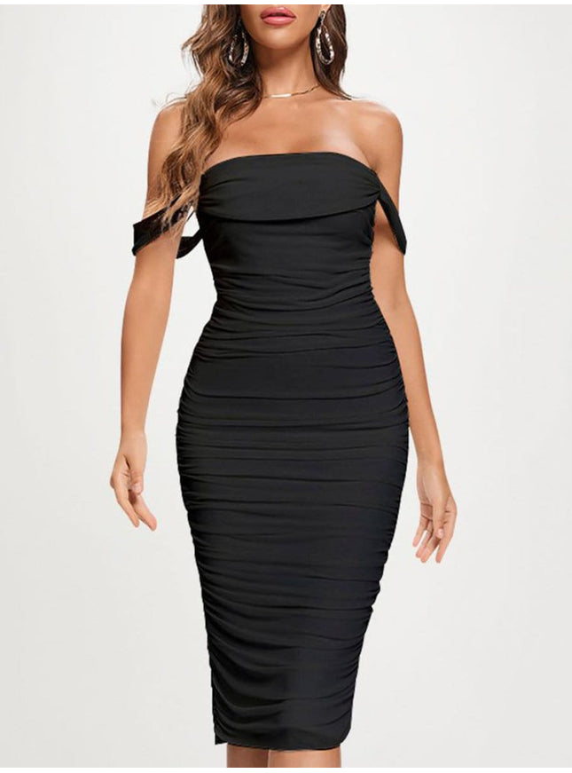 Claudia Bodycon Off Shoulder Midi Dress - Fashion Pov