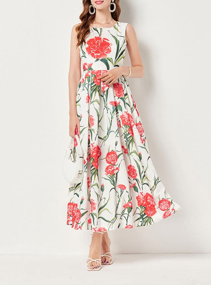 Daisy Flower Sleeveless Midi Dress - Fashion Pov