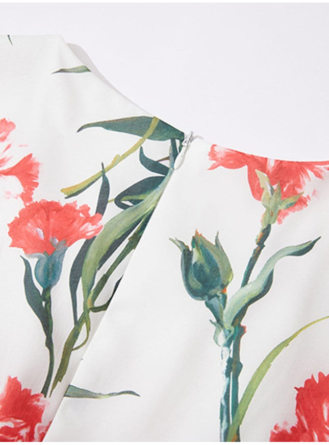 Daisy Flower Sleeveless Midi Dress - Fashion Pov