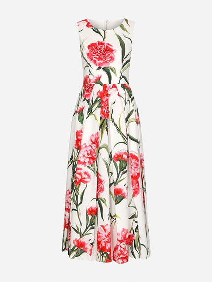 Daisy Flower Sleeveless Midi Dress - Fashion Pov