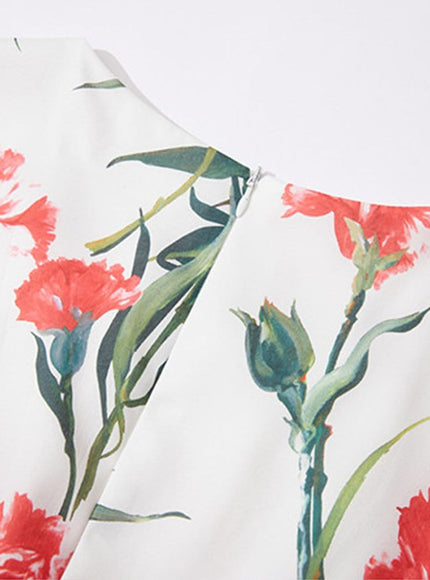 Daisy Flower Sleeveless Midi Dress - Fashion Pov