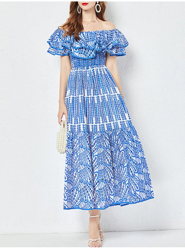 Dakota Hollow Out Ruffle Midi Dress - Fashion Pov