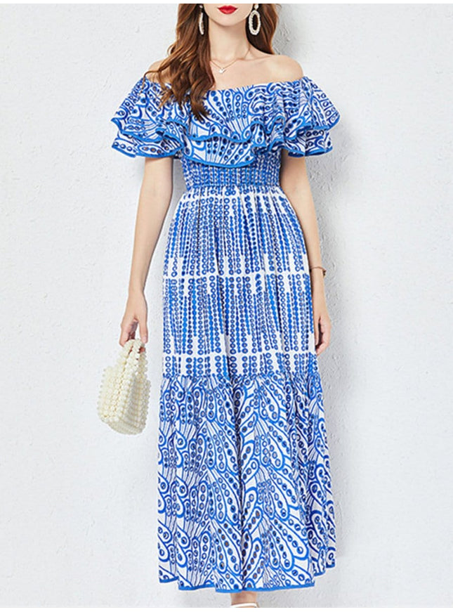 Dakota Hollow Out Ruffle Midi Dress - Fashion Pov