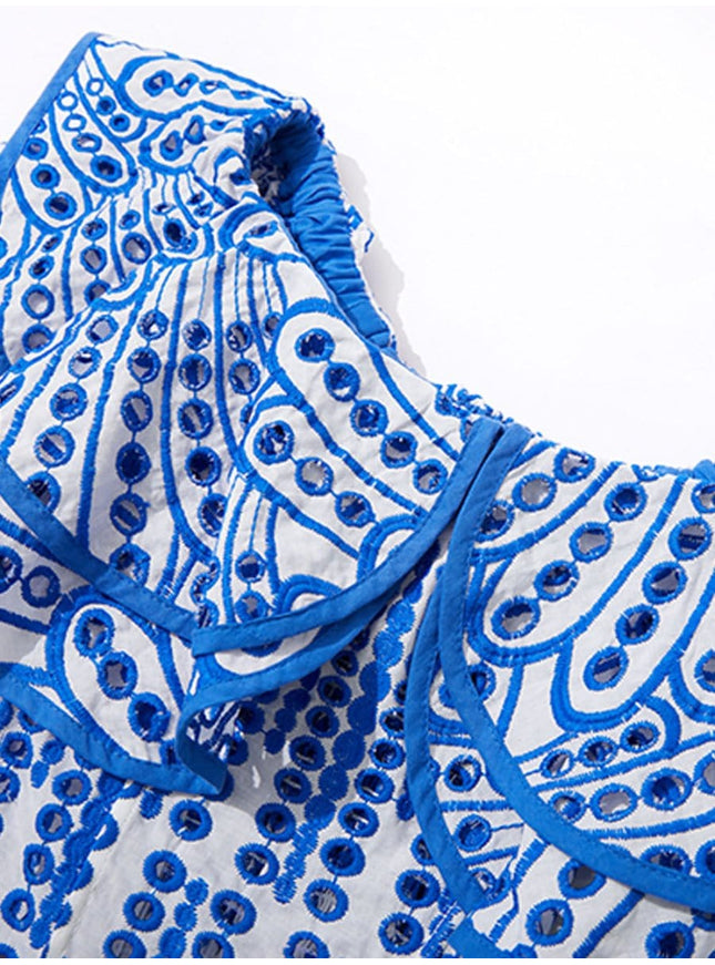 Dakota Hollow Out Ruffle Midi Dress - Fashion Pov