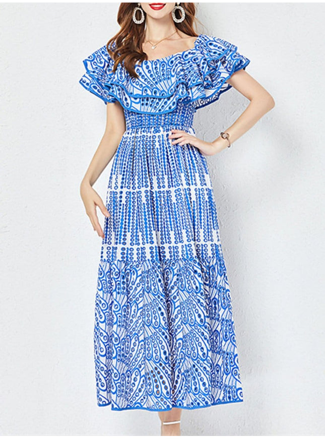Dakota Hollow Out Ruffle Midi Dress - Fashion Pov