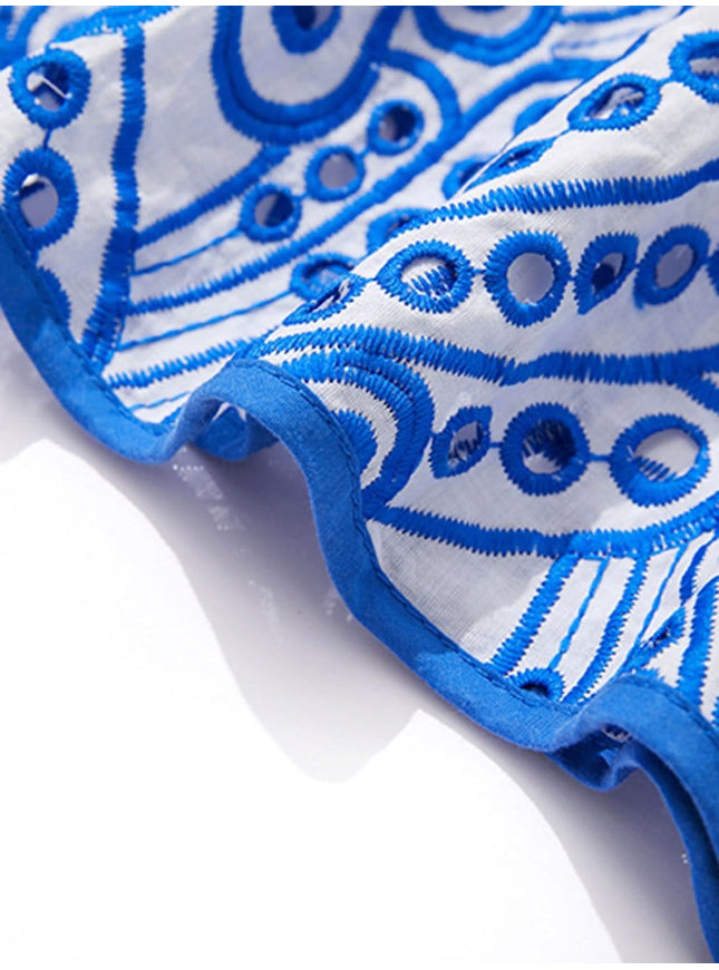 Dakota Hollow Out Ruffle Midi Dress - Fashion Pov