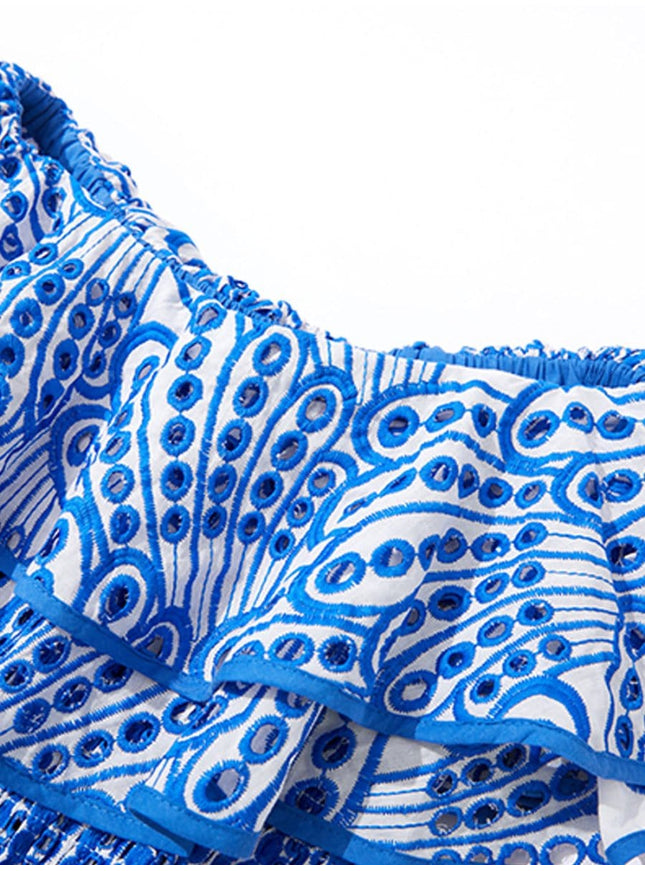 Dakota Hollow Out Ruffle Midi Dress - Fashion Pov