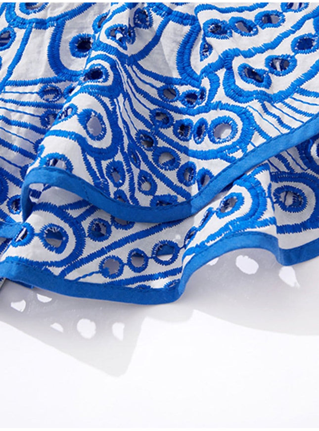 Dakota Hollow Out Ruffle Midi Dress - Fashion Pov