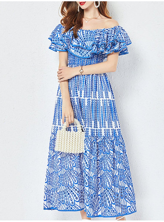 Dakota Hollow Out Ruffle Midi Dress - Fashion Pov