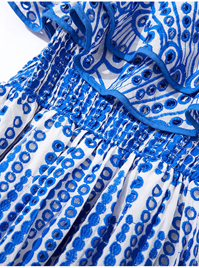 Dakota Hollow Out Ruffle Midi Dress - Fashion Pov