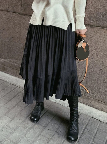 Elle Pleated Casual Skirt - Fashion Pov