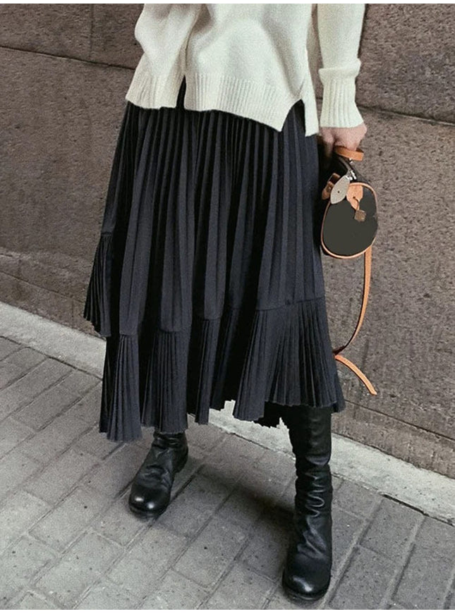 Elle Pleated Casual Skirt - Fashion Pov