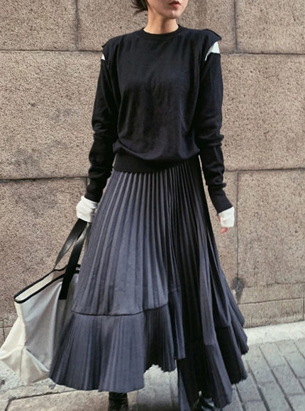 Elle Pleated Casual Skirt - Fashion Pov