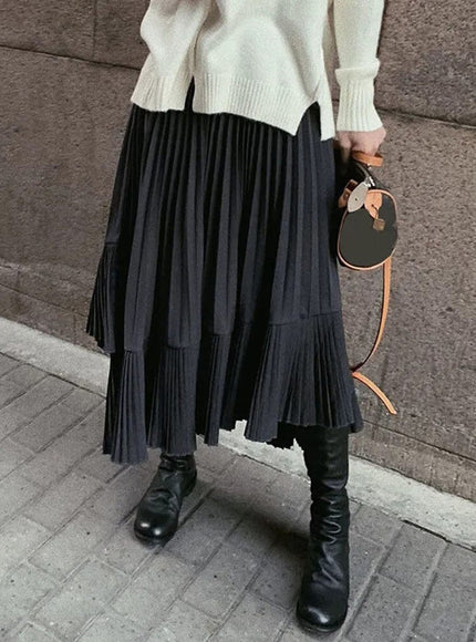 Elle Pleated Casual Skirt - Fashion Pov