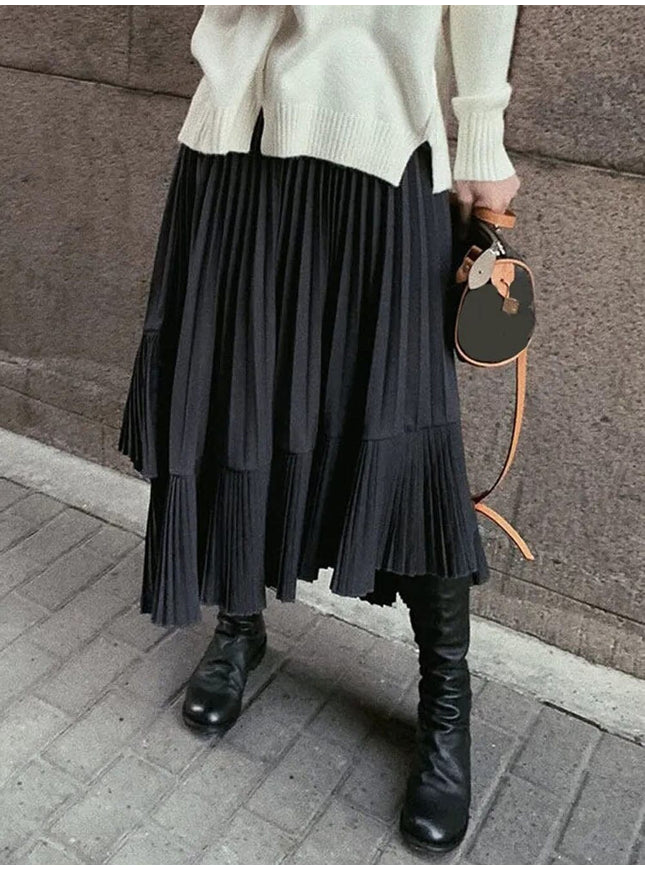 Elle Pleated Casual Skirt - Fashion Pov