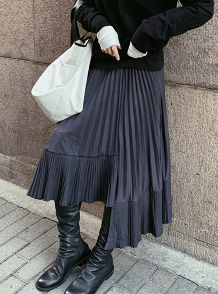 Elle Pleated Casual Skirt - Fashion Pov