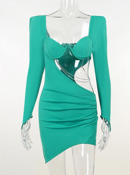 Ellen Diamond Chain Mini Dress - Fashion Pov