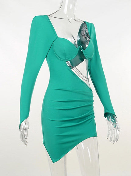 Ellen Diamond Chain Mini Dress - Fashion Pov
