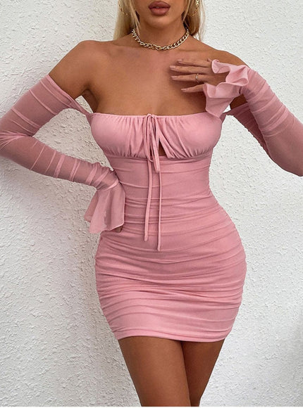 Elodie Off Shoulder Mini Dress - Fashion Pov