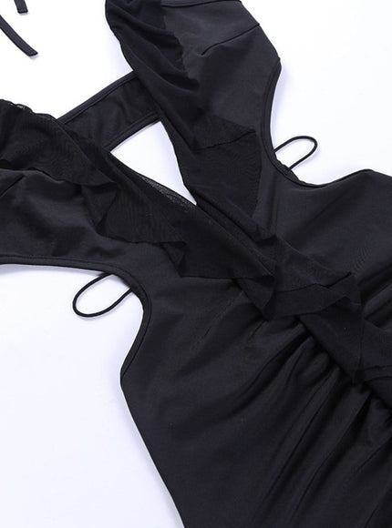 Faye Hollow Out Ruffle Mini Dress - Fashion Pov