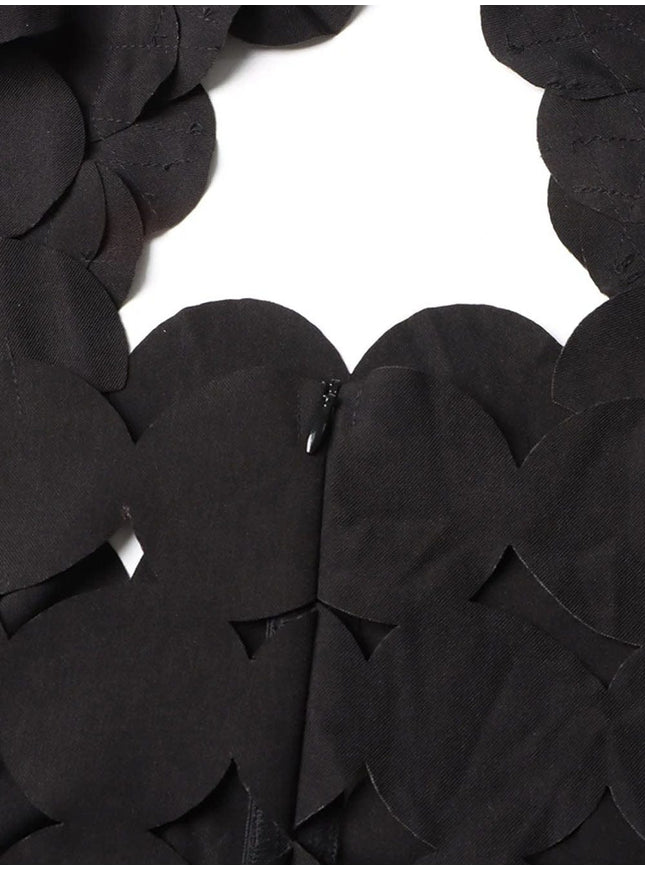 Flora Dot Hollow Out Midi Dress - Fashion Pov