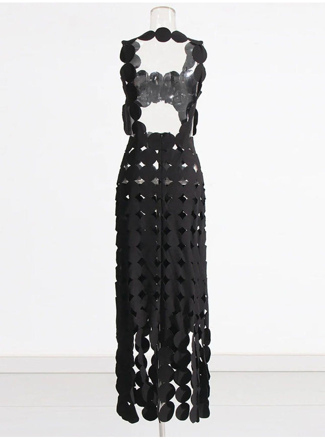 Flora Dot Hollow Out Midi Dress - Fashion Pov