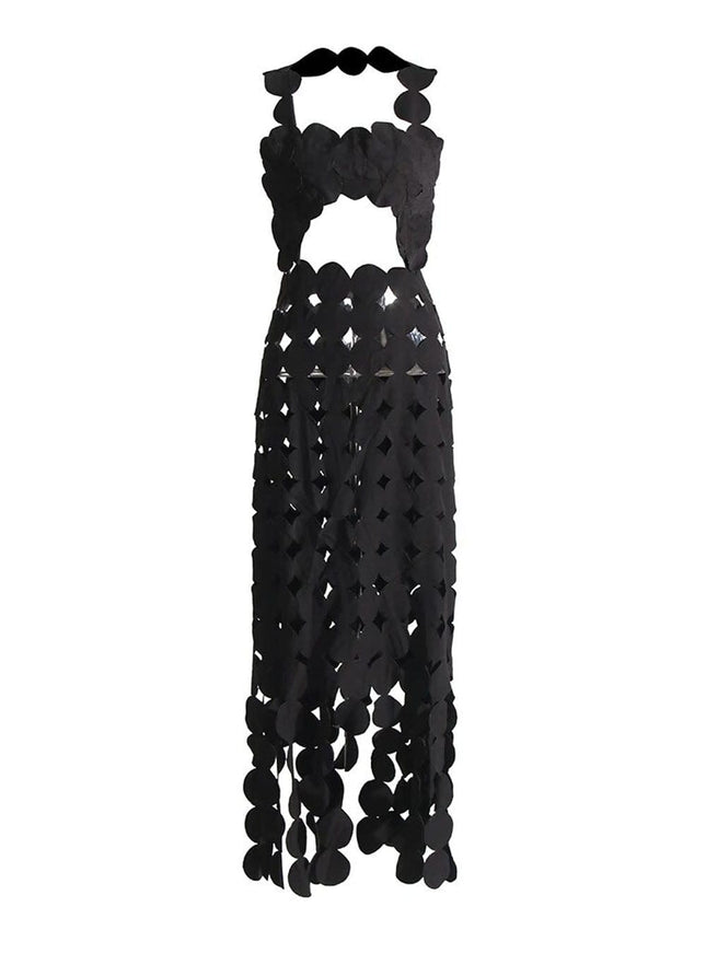 Flora Dot Hollow Out Midi Dress - Fashion Pov