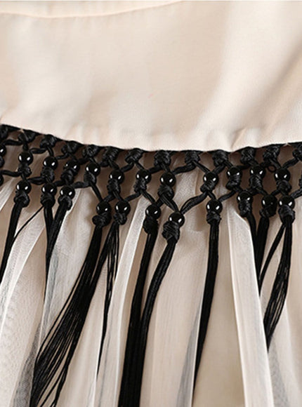 Gianna Tassel Mesh Midi Skirt - Fashion Pov