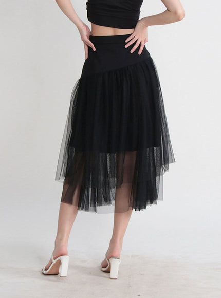 Gianna Tassel Mesh Midi Skirt - Fashion Pov