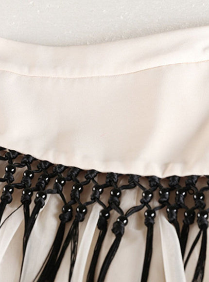Gianna Tassel Mesh Midi Skirt - Fashion Pov