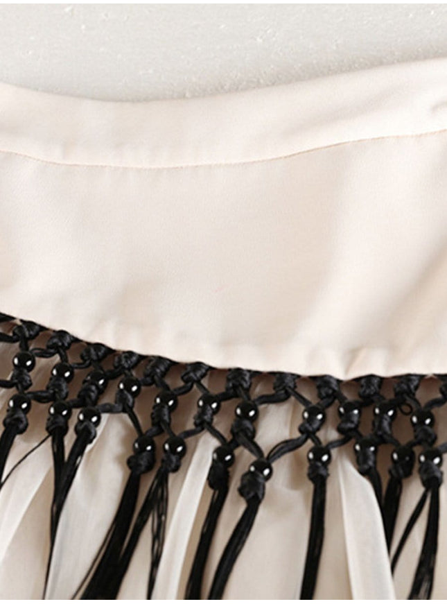 Gianna Tassel Mesh Midi Skirt - Fashion Pov