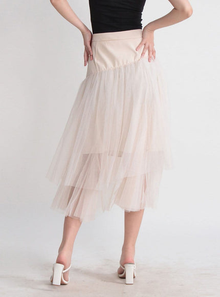 Gianna Tassel Mesh Midi Skirt - Fashion Pov