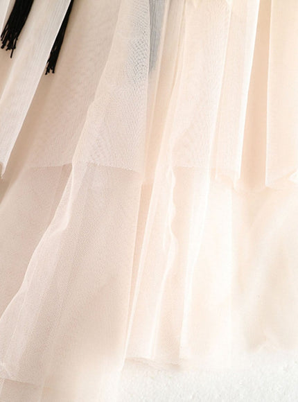 Gianna Tassel Mesh Midi Skirt - Fashion Pov