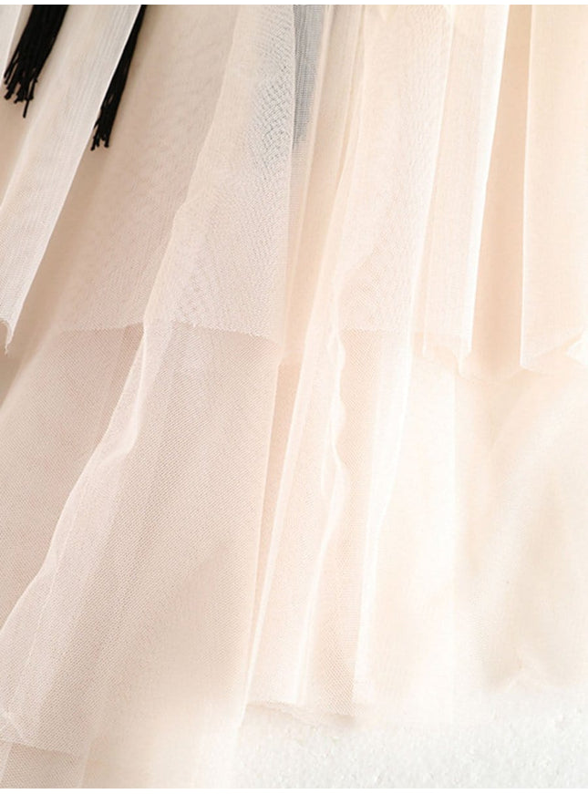 Gianna Tassel Mesh Midi Skirt - Fashion Pov